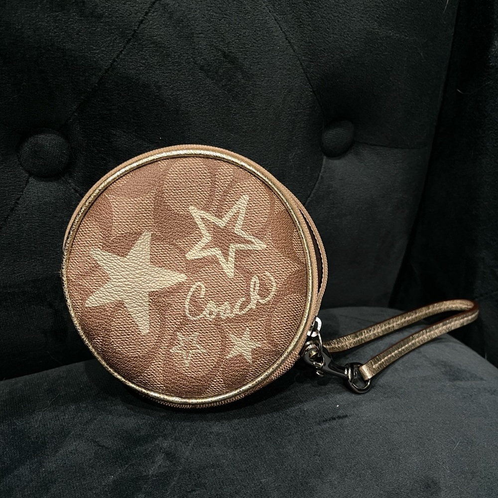 Coach Coin Wristlet with Attached letting